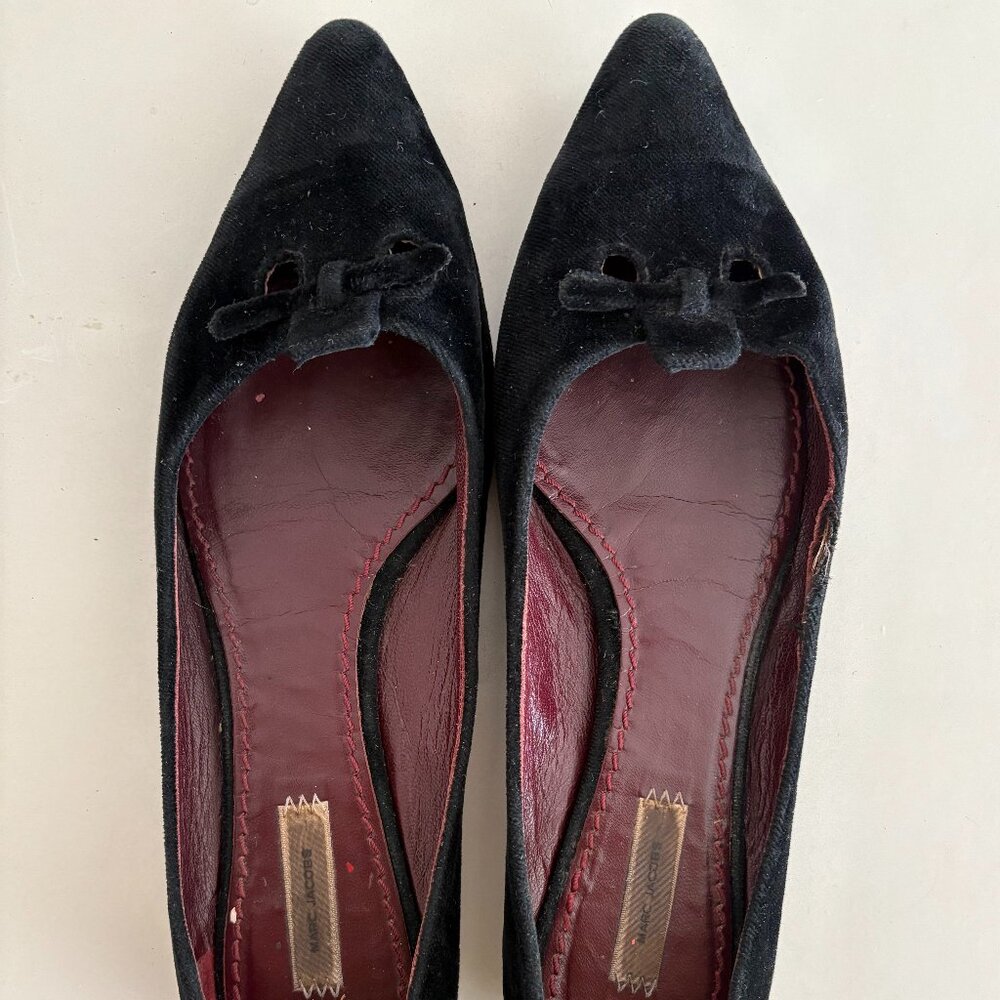 Marc Jacobs Black Velvet Ballet Flats Size 39.5 ⚫️